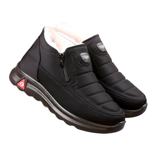 Mashaouyo Schnalle elastische Mode Plus runde lässige Schneestiefel Zehen samt Damenschuhe Damenstiefel compatible with Motorrad Männer (BK2, 41) von Mashaouyo