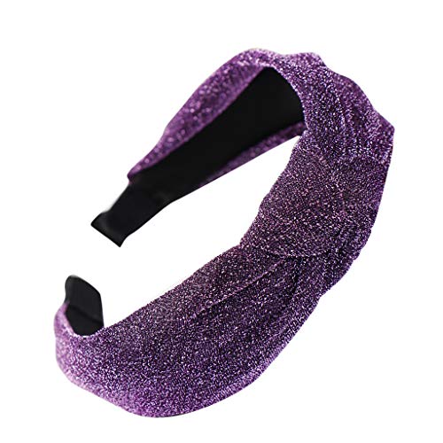 Modebogenknoten Frauen helle Seide Kopfhoop einfache Süße Mädchen Haarreif Stirnband Wandern Sommer (Purple, One Size) von Mashaouyo