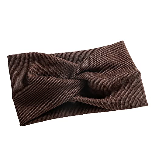 Neues Haarband für Frauen, gestrickter, Haarband, Yoga-Stirnband Kopfband Herren Multifunktionale (Brown, One Size) von Mashaouyo