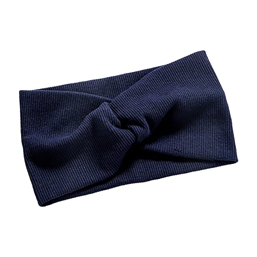 Neues Haarband für Frauen, gestrickter, Haarband, Yoga-Stirnband Stirnbänder Damen Glitzer (Navy, One Size) von Mashaouyo