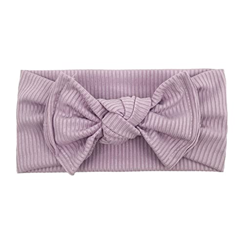 Neugeborenes Kleinkind Kinder Baby Mädchen Baby Stirnbänder Bögen geknotete weiche Headwraps Fotografie Requisiten Stirnband Damen Schwarz Winter (Purple, One Size) von Mashaouyo