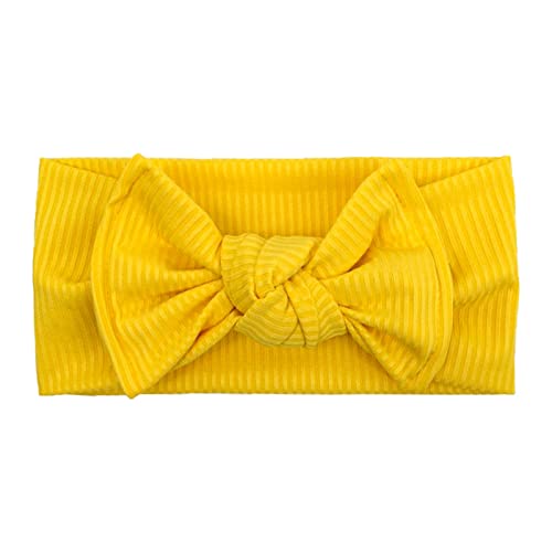 Neugeborenes Kleinkind Kinder Baby Mädchen Baby Stirnbänder Bögen geknotete weiche Headwraps Fotografie Requisiten Stirnband Damen Schwarz Winter (Yellow, One Size) von Mashaouyo