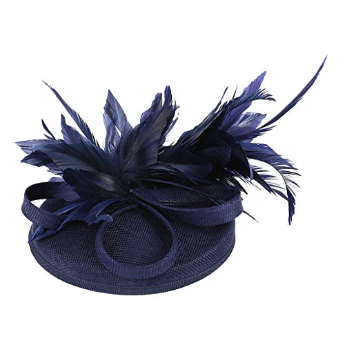 Niedlich für Perlen Damen Kopfbedeckung Fascinators Hochzeit Hut Stirnband Elastische Haarbänder (Navy, One Size) von Mashaouyo