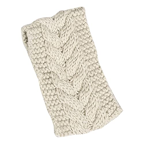 Solide Strickwolle, leeres Oberteil, Pullover, Hut, Haarband, Herbst und Winter, warmes europäisches und temperamentvolles Haarband, Kopfschmuck Sportstirnbänder Damen Winter (White, One Size) von Mashaouyo