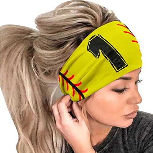 Sport-Stirnband für Damen mit Baseball-Print, Antitranspirant-Stirnband, elastisches Bandana Laufstirnband Damen Winter Fleece (Orange, One Size) von Mashaouyo