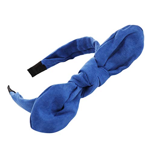 Wildleder Frauen Knoten Haarband Bogenhaarbügel Süße Mode Haarreif Mädchen Kopf Haarreif Stirnbänder Damen Laufen (Blue, One Size) von Mashaouyo