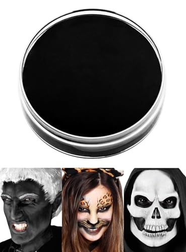 Professionelle Theater-Schminke - Schwarz - Make-Up Set Creme Schminkdose - Halloween Karneval Motto-Party von Maskworld