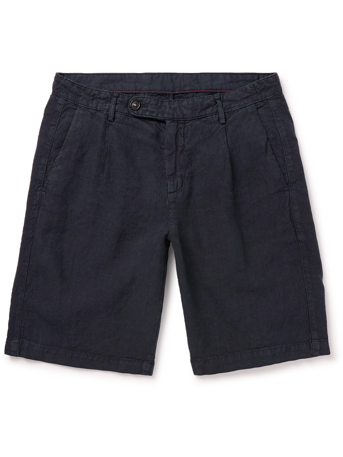 Massimo Alba - Alaccia Straight-Leg Pleated Linen Bermuda Shorts - Men - Blue - IT 54 von Massimo Alba