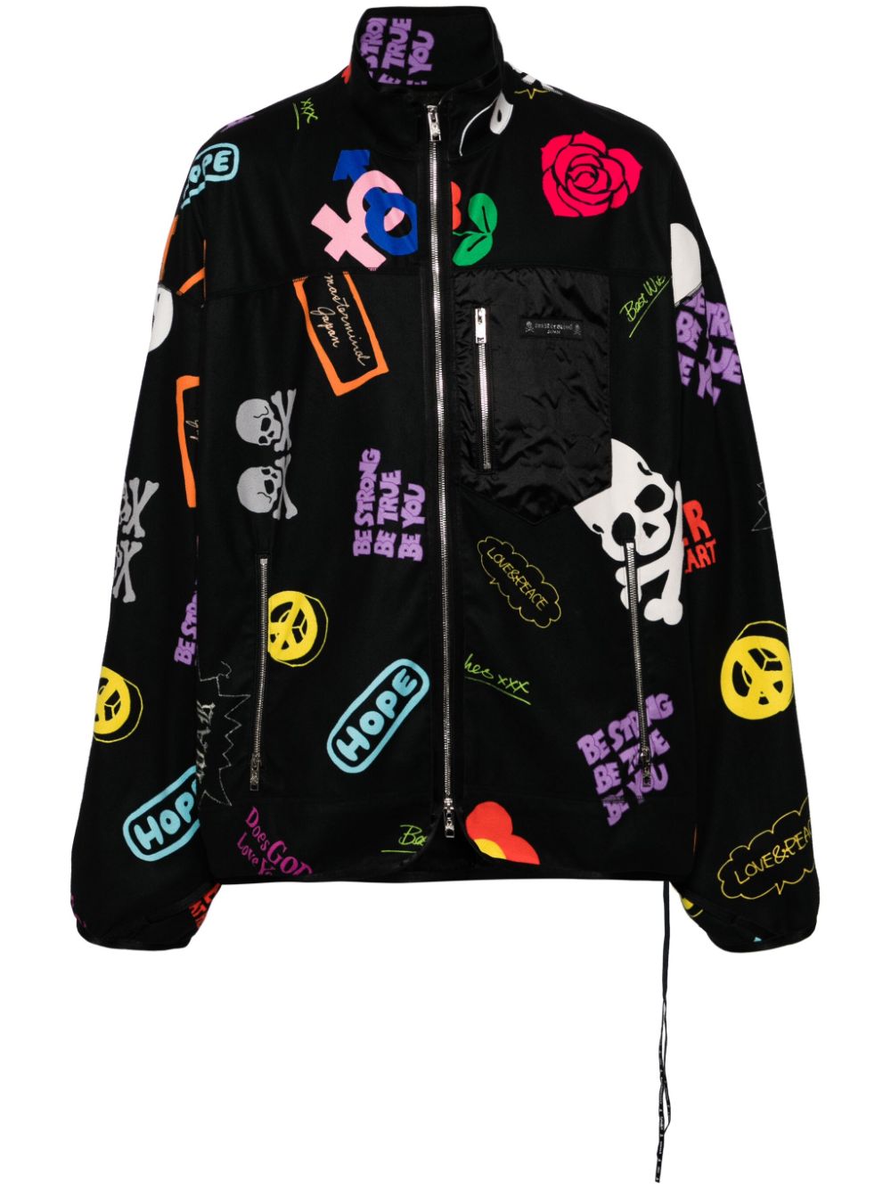 Mastermind Japan Jacke mit grafischem Print - Schwarz von Mastermind Japan