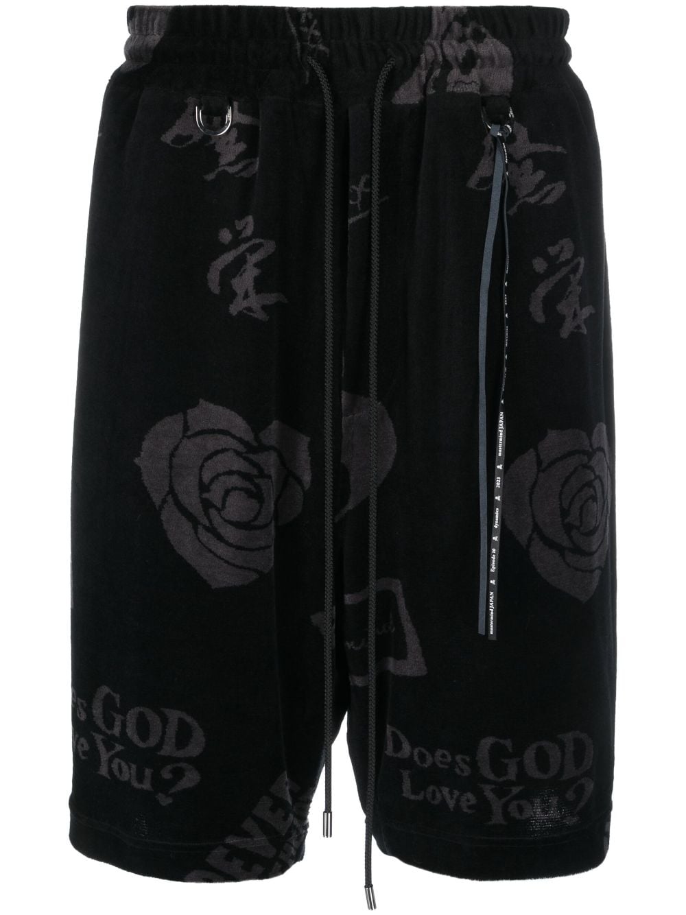 Mastermind Japan Joggingshorts mit Rosen-Print - Schwarz von Mastermind Japan