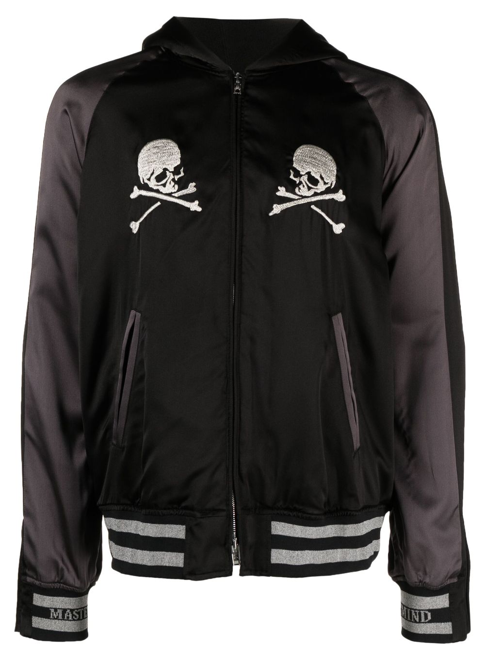 Mastermind Japan Bomberjacke mit Totenkopfstickerei - Schwarz von Mastermind Japan