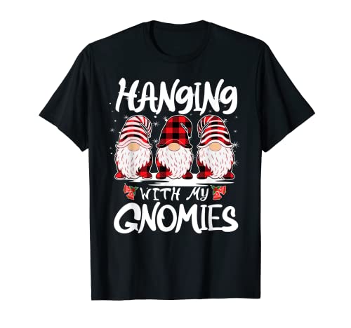 Hanging With My Gnomies Xmas Lustige Weihnachten passende Jungen T-Shirt von Matching Family Gnomes Christmas
