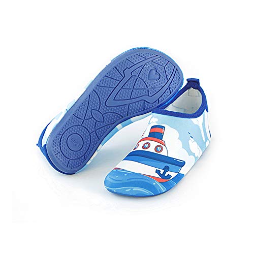 Mateju Kinder Badeschuhe, Mädchen Jungen Barfußschuhe Aquaschuhe Karikatur Schwimmschuhe Wasserschuhe rutschfeste Schnell Trocknend Leichte Atmungsaktive Strandschuhe für Beach Pool von Mateju