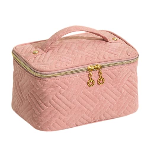 Mateju Kosmetiktasche, Kulturtasche Damen, Tragbare Kulturbeutel, Make up Tasche, Kosmetiktasche Klein mit Reißverschluss, für Mädchen Damen Herren (20.5 * 13.5 * 12CM,Pink) von Mateju