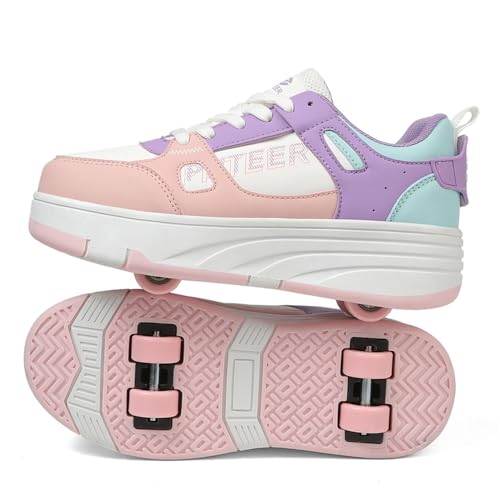 Mateju Schuhe mit Rollen für Jungen Mädchen Kinder Rollschuhe Schuhe mit 4 Rollen Versenkbarer, 2-in-1 Jugend Skateboardschuhe Mode Outdoor Turnschuhe Roller Schuhe Turnschuhe Mateju Schuhe mit Rollen für Jungen Mädchen Kinder Rollschuhe Schuhe mit 4 Rollen Versenkbarer, 2-in-1 Jugend Skateboardschuhe Mode Outdoor Turnschuhe Roller Schuhe Turnschuhe von Mateju