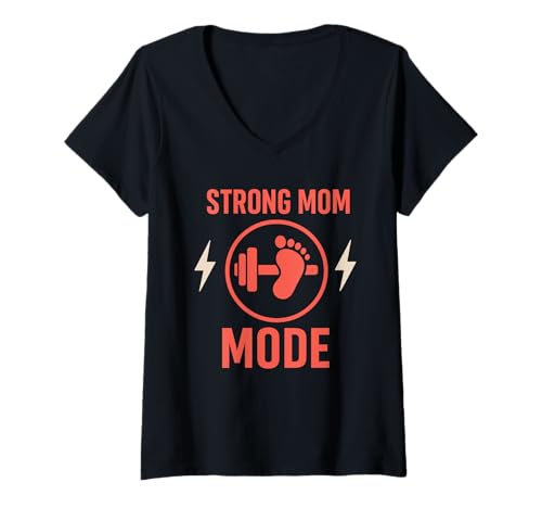 Damen Pränatale Fitness Kraft Baby Bump Wellness Empowerment T-Shirt mit V-Ausschnitt Damen Pränatale Fitness Kraft Baby Bump Wellness Empowerment T-Shirt mit V-Ausschnitt von Maternity Movement Club Expecting Athlete Gift