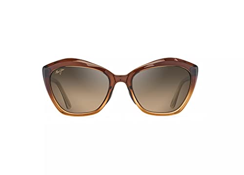 Maui Jim Lotus Polarisierte Sonnenbrille für Damen, Chocolate Fade/Hcl Polarisierte Bronze, Medium von Maui Jim