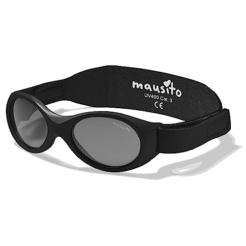 Mausito BABY Sonnenbrille 0-1,5 Jahre Jungen I VERGLEICHSSIEGER Sonnenbrille Baby BPA-frei I 100% UV SCHUTZ I BIEGSAM & verstellbares Band I Europäisches Design Baby Sonnenbrillen von Mausito