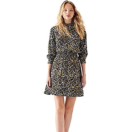 Mavi Damen Printed Dress Kleid, Grün, Mittel von Mavi