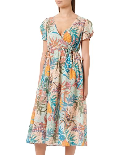 Mavi Damen Printed Dress Kleid, grün, bunt, L von Mavi