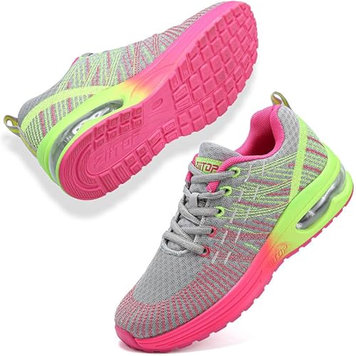 Maxome Damen-Turnschuhe, Laufschuhe, Luftkissen-Sneaker, Damen-Wanderschuhe, leicht, atmungsaktiv, Netzstoff, athletische Sportschuhe, rutschfest, lässig, Fitnessstudio, Tennisschuhe, Joggingschuhe, von Maxome