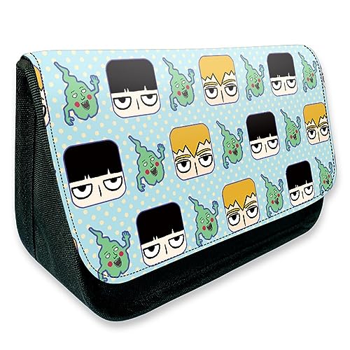 MayDee Mob Psycho 100 Anime Peripherie Zipper Flap Federtasche, Mob Psycho 100 Full Colour Gedruckt Federmäppchen Schulbedarf Student Stationery Box (A) von MayDee