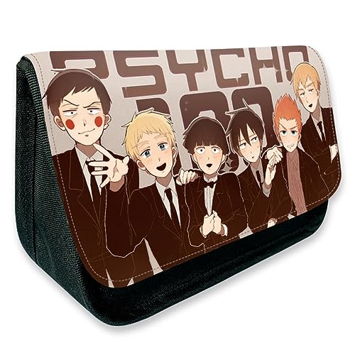 MayDee Mob Psycho 100 Anime Peripherie Zipper Flap Federtasche, Mob Psycho 100 Full Colour Gedruckt Federmäppchen Schulbedarf Student Stationery Box (C) von MayDee