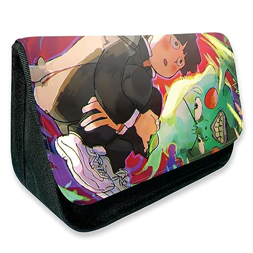 MayDee Mob Psycho 100 Anime Peripherie Zipper Flap Federtasche, Mob Psycho 100 Full Colour Gedruckt Federmäppchen Schulbedarf Student Stationery Box (G) von MayDee