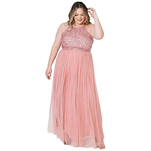 Maya Deluxe Women's Pailletten Cocktailkleid Damen Tüllkleid Kleid Nackenband Abendkleid Elegant für Hochzeit Brautjungfernkleid Bridesmaid Dress, Blossom, 36 Maya Deluxe Women's Pailletten Cocktailkleid Damen Tüllkleid Kleid Nackenband Abendkleid Elegant für Hochzeit Brautjungfernkleid Bridesmaid Dress, Blossom, 36 von Maya Deluxe