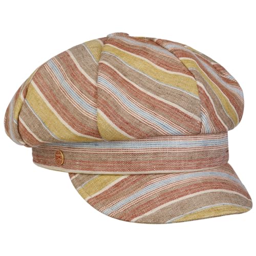 Mayser Anja Colour Stripes Ballonmütze Schirmmütze Schildmütze Baker-Boy-Mütze Newsboy Cap Damen - Made in The EU mit Schirm, Futter Frühling-Sommer - One Size bunt von Mayser