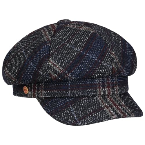 Mayser CIA Plaid Ballonmütze Schirmmütze Schildmütze Newsboy Cap Baker-Boy-Mütze Damen - Made in The EU mit Schirm, Futter, Futter Herbst-Winter - One Size blau von Mayser