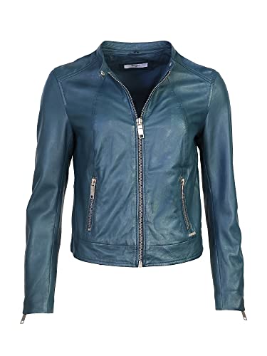 MAZE Damen Lederjacke Grenada Petrol Blue M von MAZE