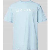 Mazine T-Shirt mit Label-Print Modell 'Hurry' in Hellblau, Größe L von Mazine