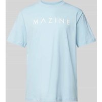 Mazine T-Shirt mit Label-Print Modell 'Hurry' in Hellblau, Größe M von Mazine