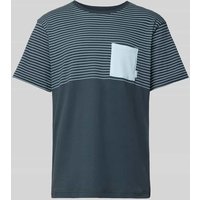 Mazine T-Shirt mit aufgesetzter Brusttasche Modell 'Felton' in Dunkelblau, Größe M von Mazine