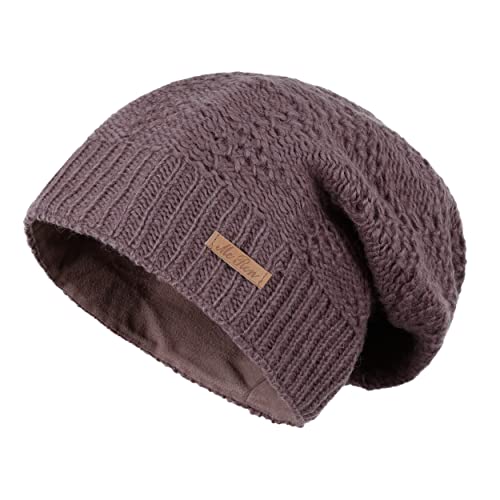 McRon Damen Gefütterte Beanie Wollmütze Modell Lina Rosenholz 4512 von McRon