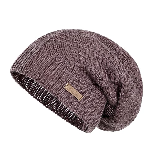 McRon Damen Gestrickte Beanie Merino Wollmütze Lina (Rosenholz) von McRon