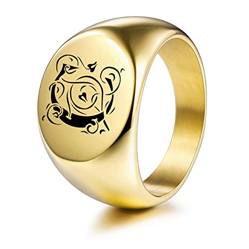 MeMeDIY Personalisierter Gravierter Anfänglicher Monogramm-Oval-Siegelring für Männer Frauen Jungen Anpassen von Edelstahl-buchstabenringen Valentinstag-geschenkschmuck, Bündel Ringgrößeneinstellern von MeMeDIY