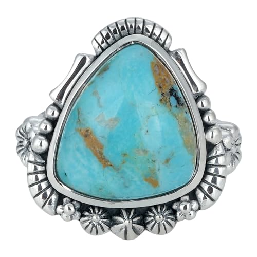 King Man Turquoise Ring, 925 Sterling Silver Ring, Unique Ring For Her, Ring Size 7 USA von Meadows