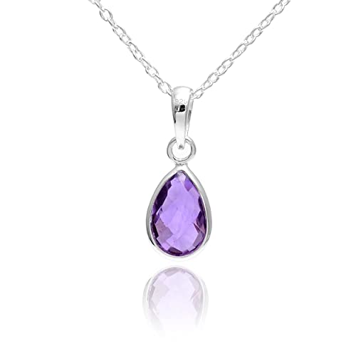 Meadows 925 Sterlingsilber Natürlich Amethyst Edelstein Halskette für Mutter, Muttertag Geschenk, Schmuckanhänger für Damen, Geburtsstein Schmuck von Meadows