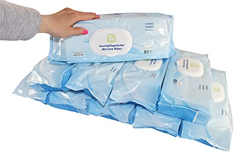 Medi-Inn Feuchttücher/Wet Care Wipes parfüm- & parabenfrei pH-neutral 20 x 27 cm (10 Packungen x 80 Tücher = 800 Tücher) von Medi-Inn+