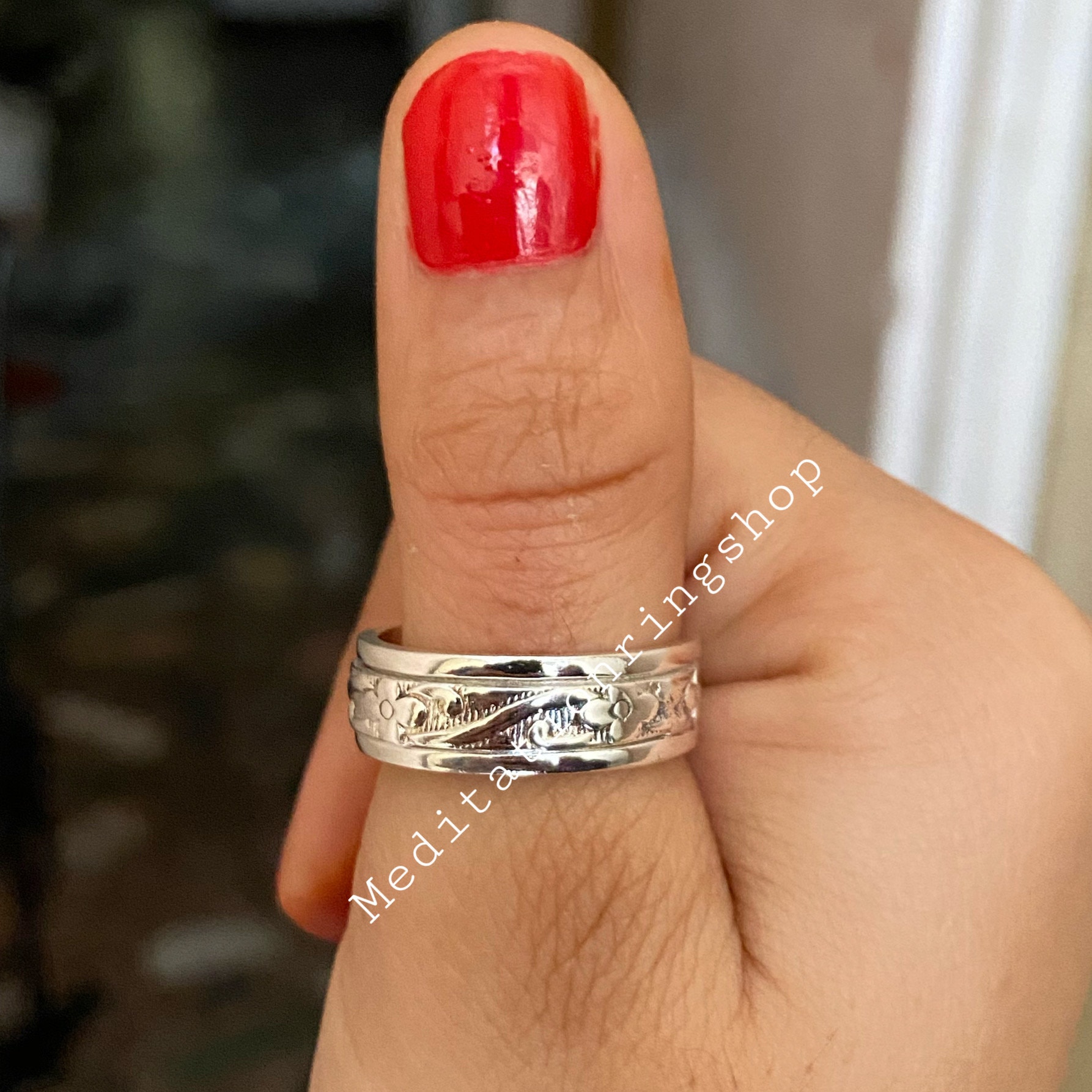 Silver Band Ring, 925 Sterling Women Flower Designer Handmade Boho Spinner Gift For Christmas Surprise Silver Band Ring, 925 Sterling Women Flower Designer Handmade Boho Spinner Gift For Christmas Surprise von Silverjewellery30
