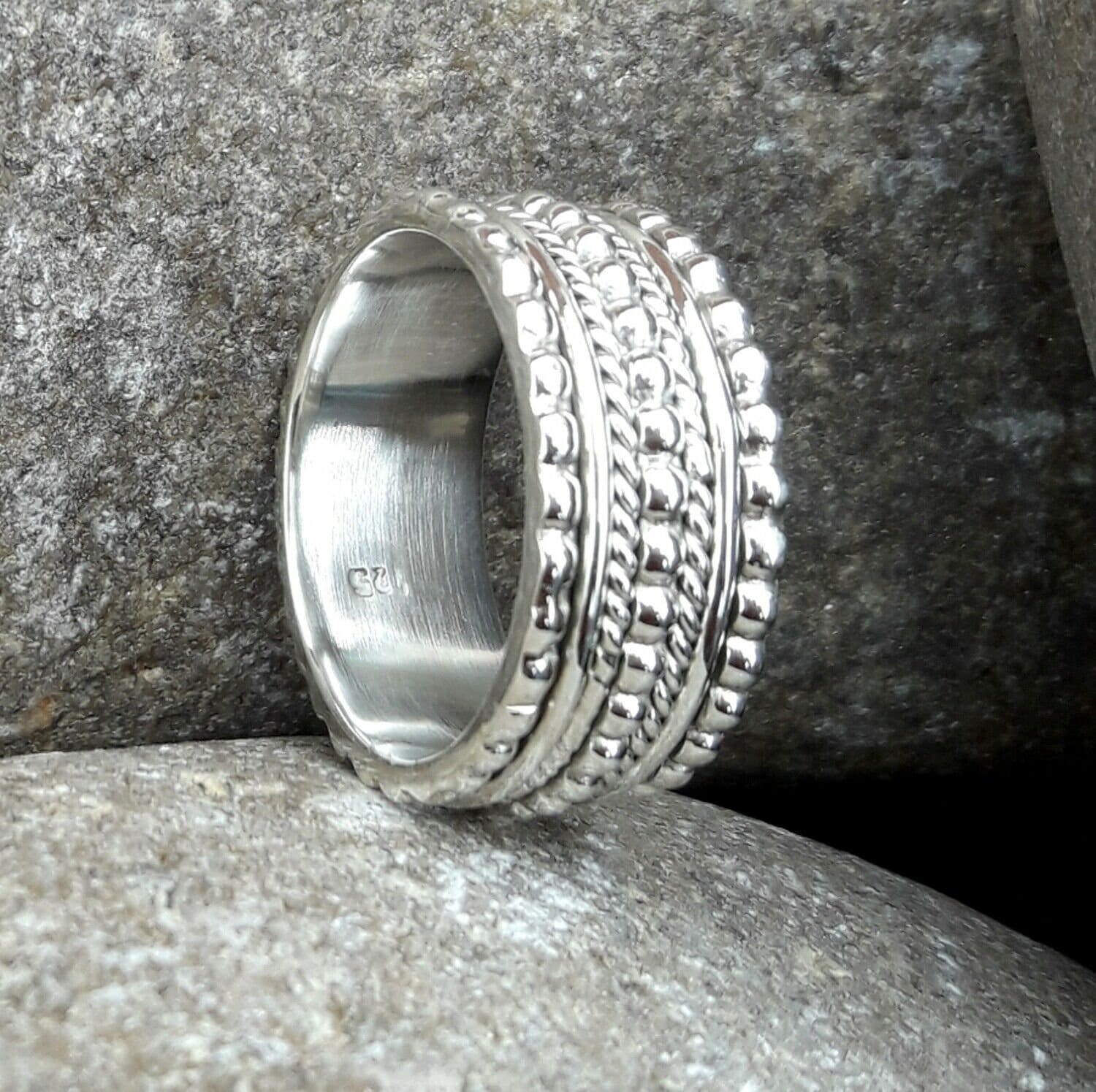 925 Sterling Silver Spinner Ring, Handmade Statement Free Shipping Stacking Christmas Jewelry, Wedding 925 Sterling Silver Spinner Ring, Handmade Statement Free Shipping Stacking Christmas Jewelry, Wedding von Silverjewellery30