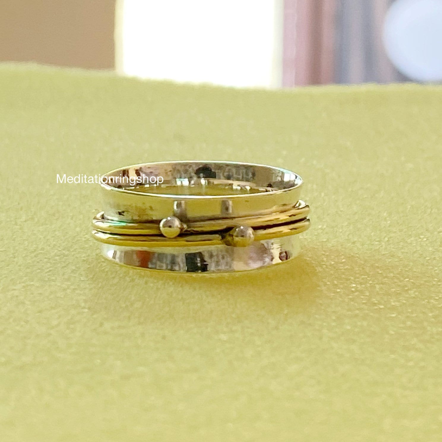 Silver & Brass Spinner Band Ring, 925 Sterling Silver, Handmade Man For Women Jewelry, Gift Christmas Promise Silver & Brass Spinner Band Ring, 925 Sterling Silver, Handmade Man For Women Jewelry, Gift Christmas Promise von Silverjewellery30