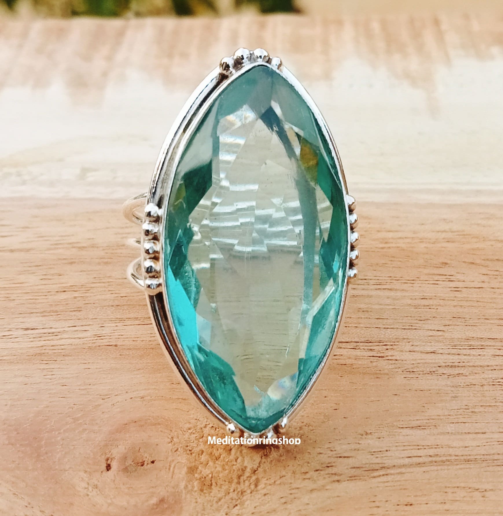 Aquamarine Ring, 925 Sterling Silver Wedding Promise Gift For Women, Handmade Gemstone, Christmas Aquamarine Ring, 925 Sterling Silver Wedding Promise Gift For Women, Handmade Gemstone, Christmas von Silverjewellery30