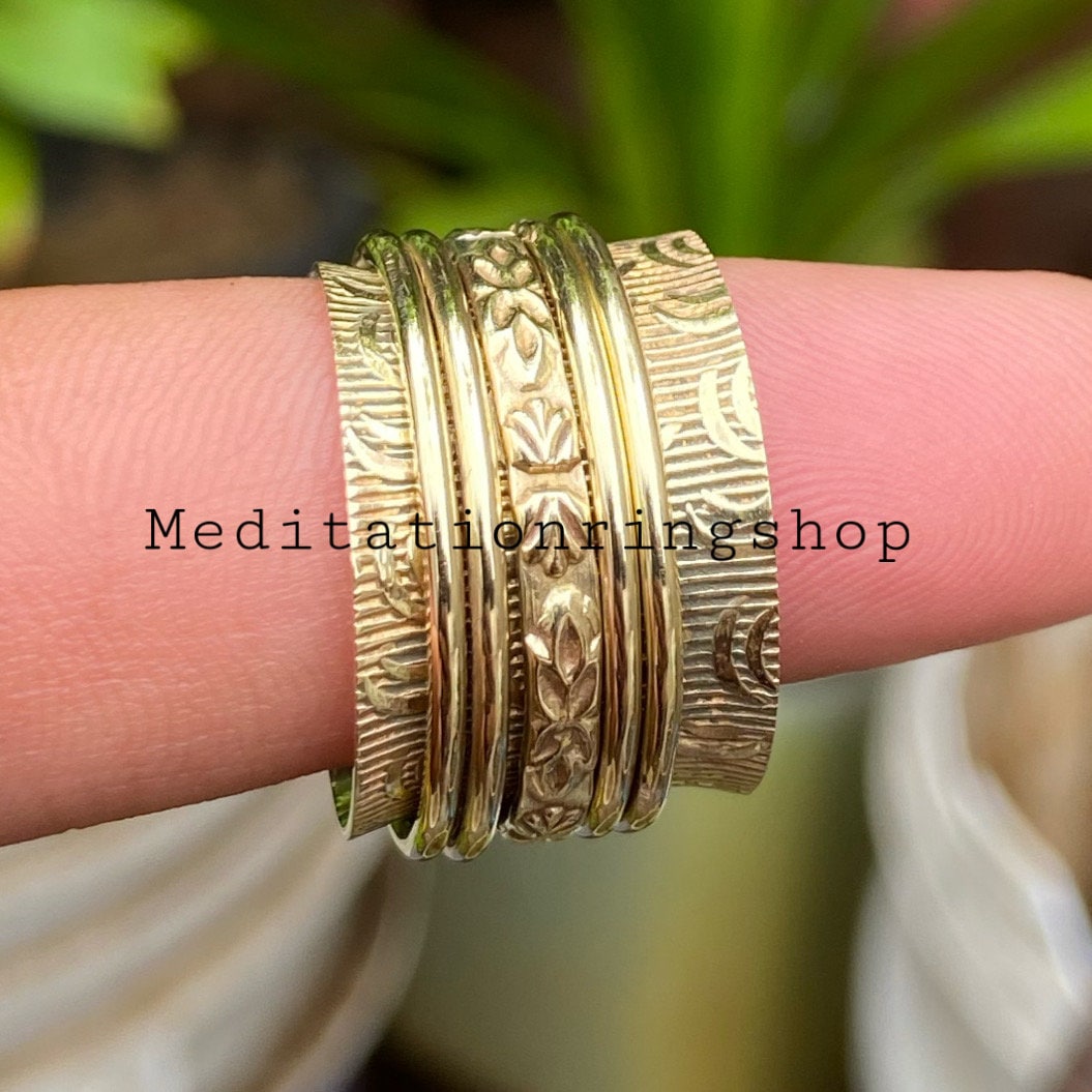 Natural Brass Spinner Band Ring, Handmade Beautiful Flower Designer Jewelry, Christmas Surprise Gift For Promise Natural Brass Spinner Band Ring, Handmade Beautiful Flower Designer Jewelry, Christmas Surprise Gift For Promise von Silverjewellery30