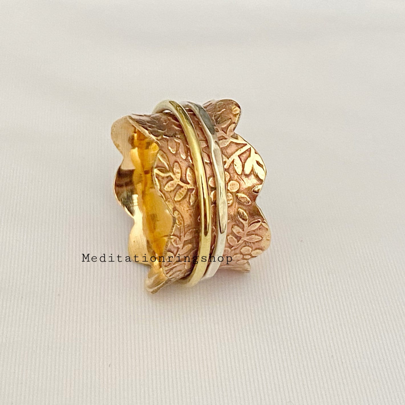 Brass & Sterling Silver Spinner Ring, Handmade Statement Women For Man Thumb Copper Jewelry, Christmas Gift Brass & Sterling Silver Spinner Ring, Handmade Statement Women For Man Thumb Copper Jewelry, Christmas Gift von Silverjewellery30