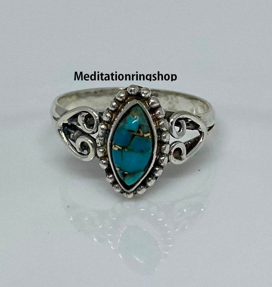 Blue Copper Turquoise Ring, 925 Sterling Silver Jewelry, Handmade Gemstone Designer Christmas Gift For Birthday Blue Copper Turquoise Ring, 925 Sterling Silver Jewelry, Handmade Gemstone Designer Christmas Gift For Birthday von Silverjewellery30