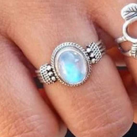 Genuine Moonstone Ring, Handmade Jewelry, 925 Sterling Silver, Women Gift For Christmas, Oval Shape Gemstone, Promise Genuine Moonstone Ring, Handmade Jewelry, 925 Sterling Silver, Women Gift For Christmas, Oval Shape Gemstone, Promise von Silverjewellery30