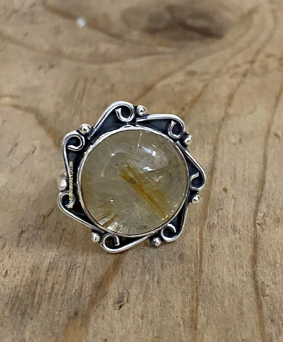 Golden Rutile Designer Ring, 925 Sterling Silver, Women Gift Handmade Gemstone, Christmas Promise Gift Golden Rutile Designer Ring, 925 Sterling Silver, Women Gift Handmade Gemstone, Christmas Promise Gift von Silverjewellery30